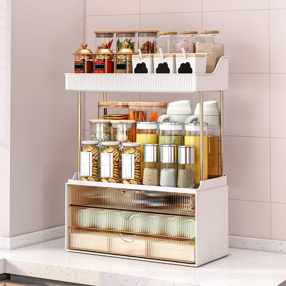 caktraie compact vanity organizer fits cosmetics and desk essentials