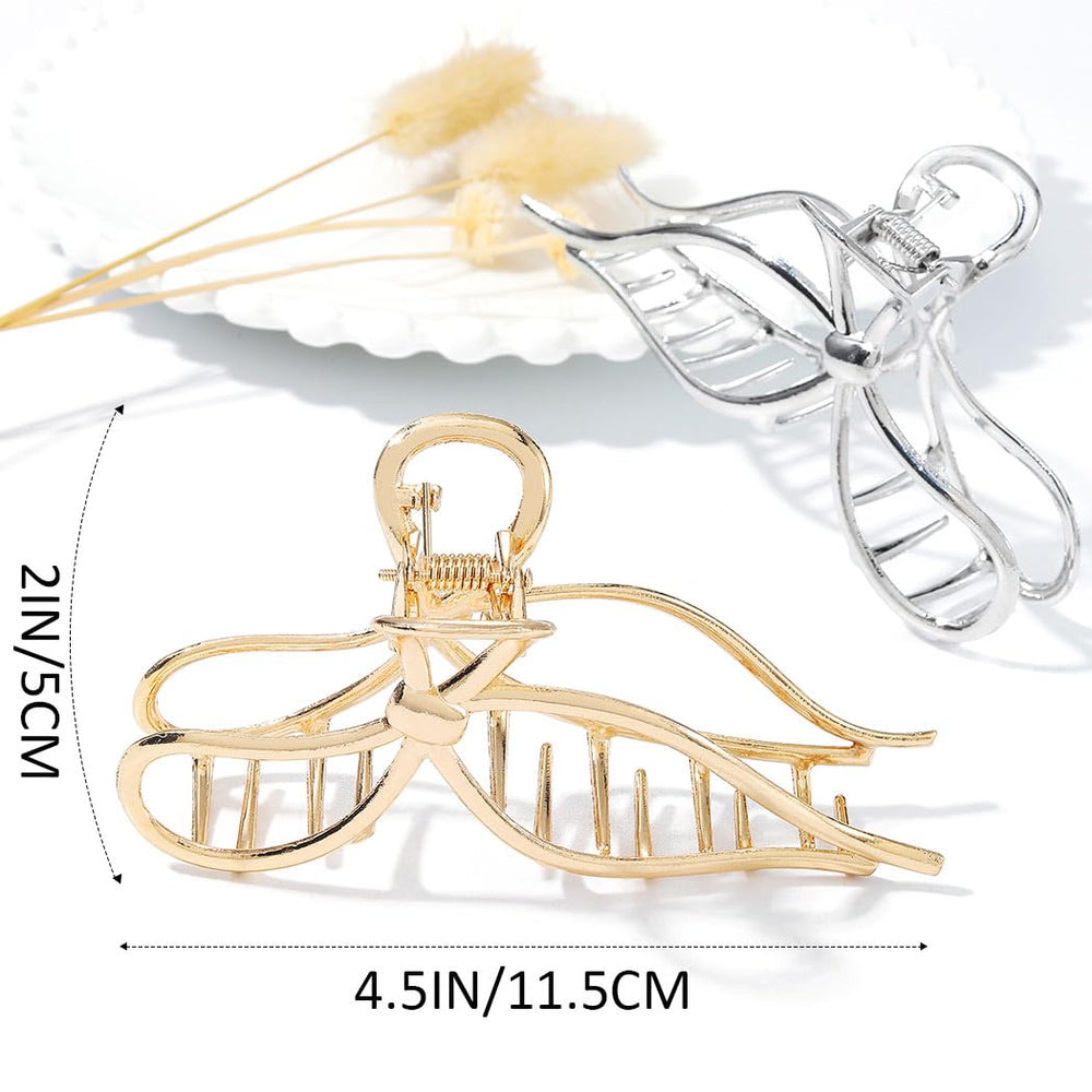 CAKURE gold bowknot hair clip offers elegant style for daily wear.