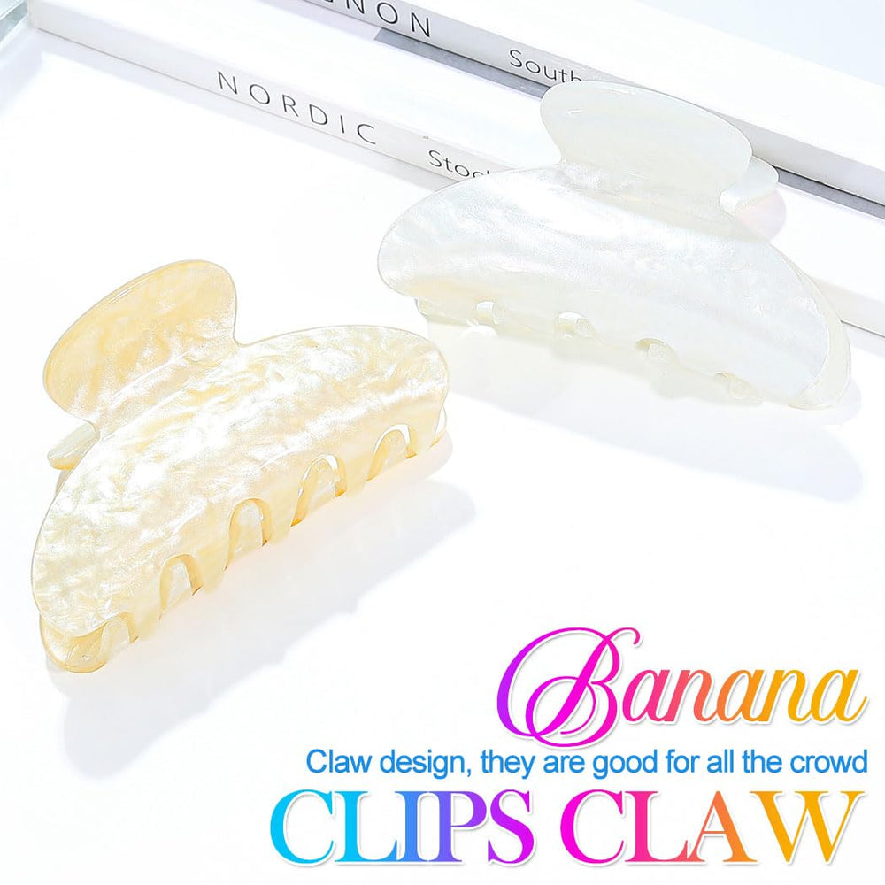 CAKURE pinzas acrílicas beiges: sujeción elegante para el cabello.