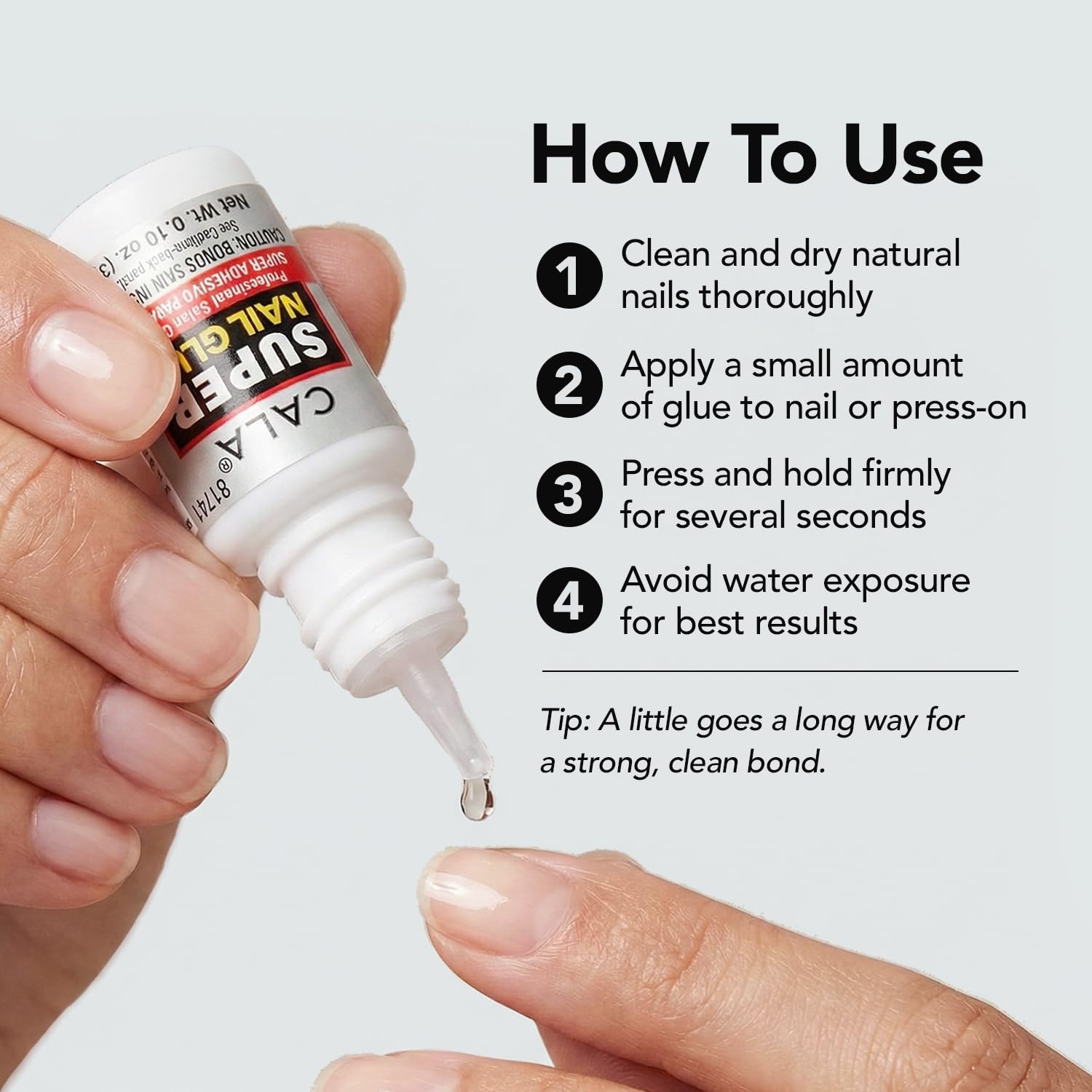 CALA pegamento uñas: adherencia segura para tips y accesorios.