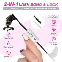 CALAILIS Lash Bond and Seal cluster lash glue close-up shows quick-dry, waterproof formula for lasting clusters