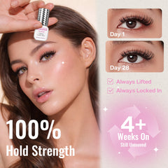 CALAILIS glue close-up demonstrates precise cluster lash application.