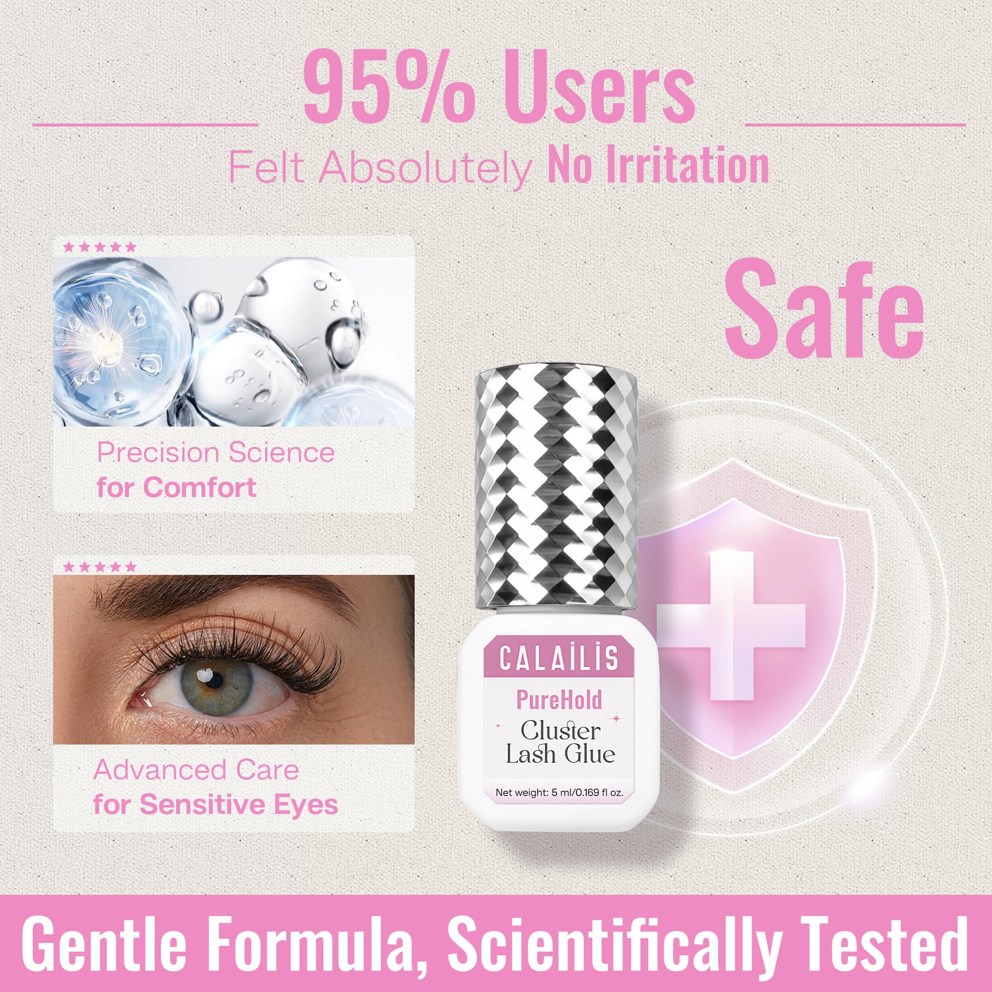 CALAILIS dries in 2–3 seconds for quick bonding.
