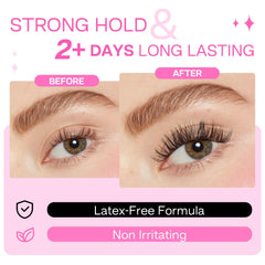 CALAILIS Lash Cluster Glue holds clusters for 48 hours in real-life wear.