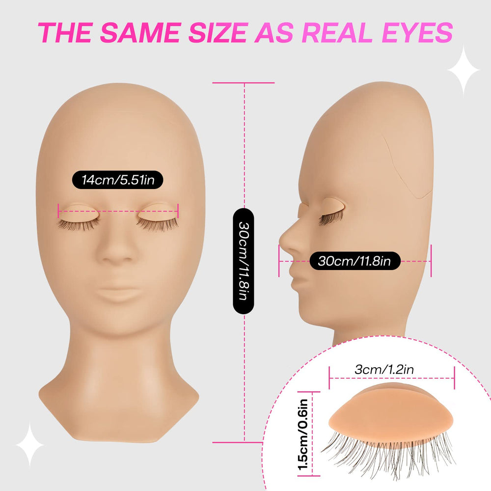 CALAILIS lash mannequin head after cleaning and ready for next session.