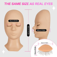 CALAILIS lash mannequin head after cleaning and ready for next session.