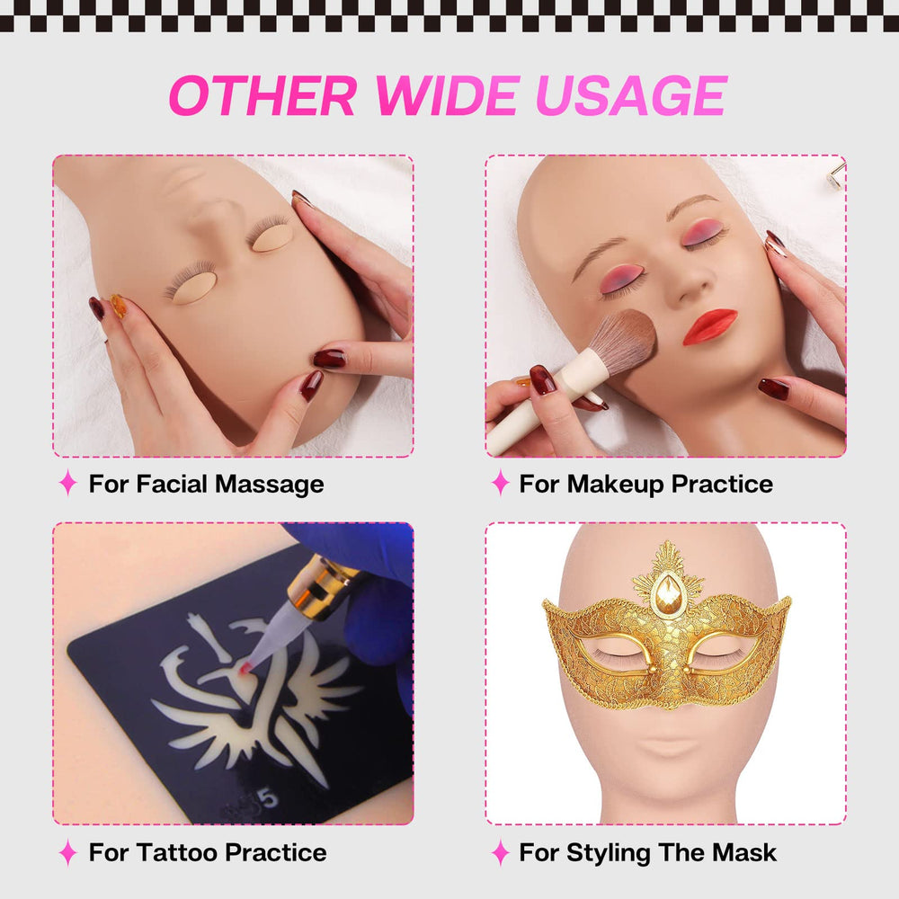 CALAILIS lash mannequin head supports multifunctional makeup and training use.