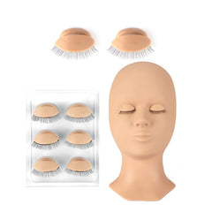 CALAILIS lash mannequin head with silicone skin for realistic eyelash extension practice.