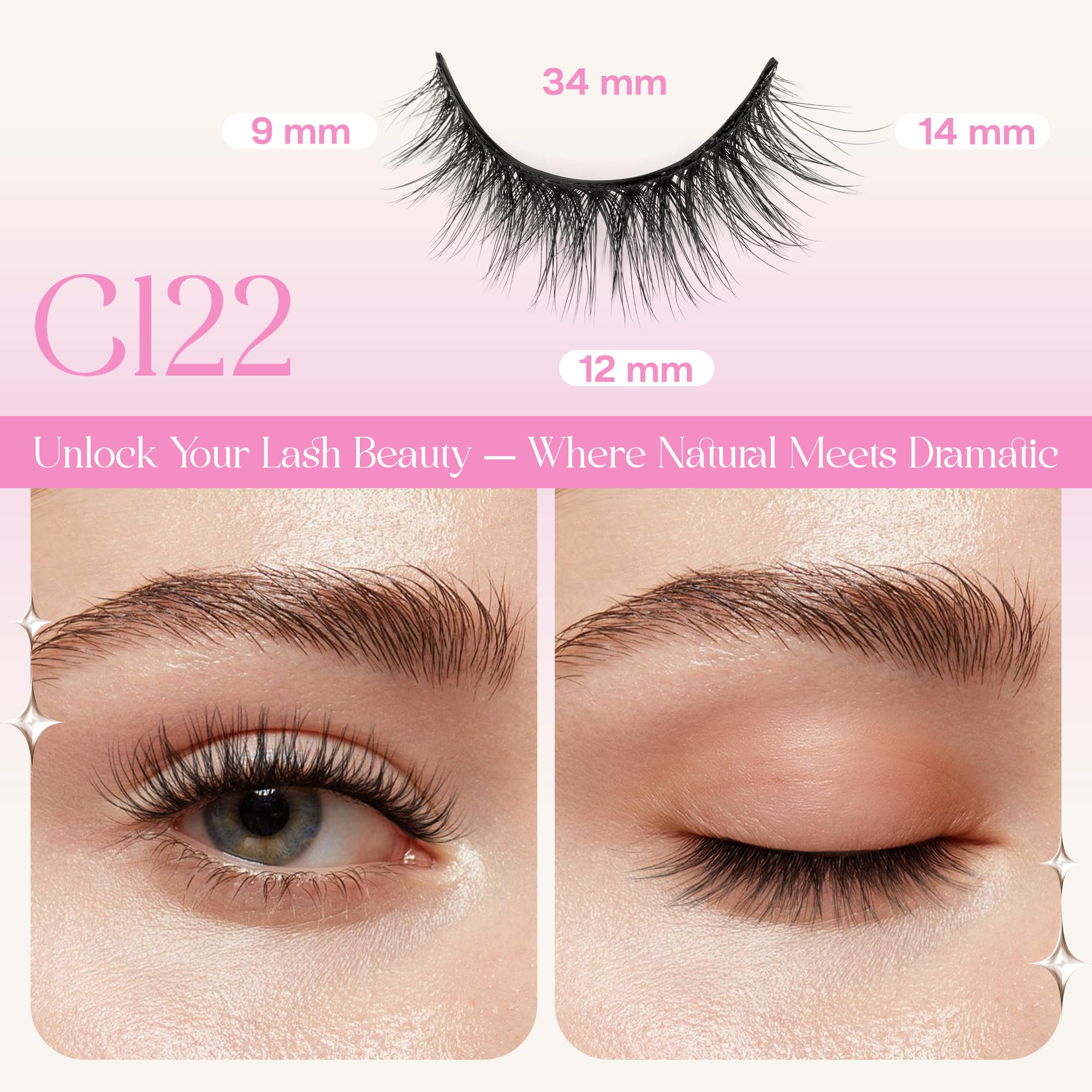 CALAILIS cat-eye style lashes provide subtle lift and comfortable all-day wear