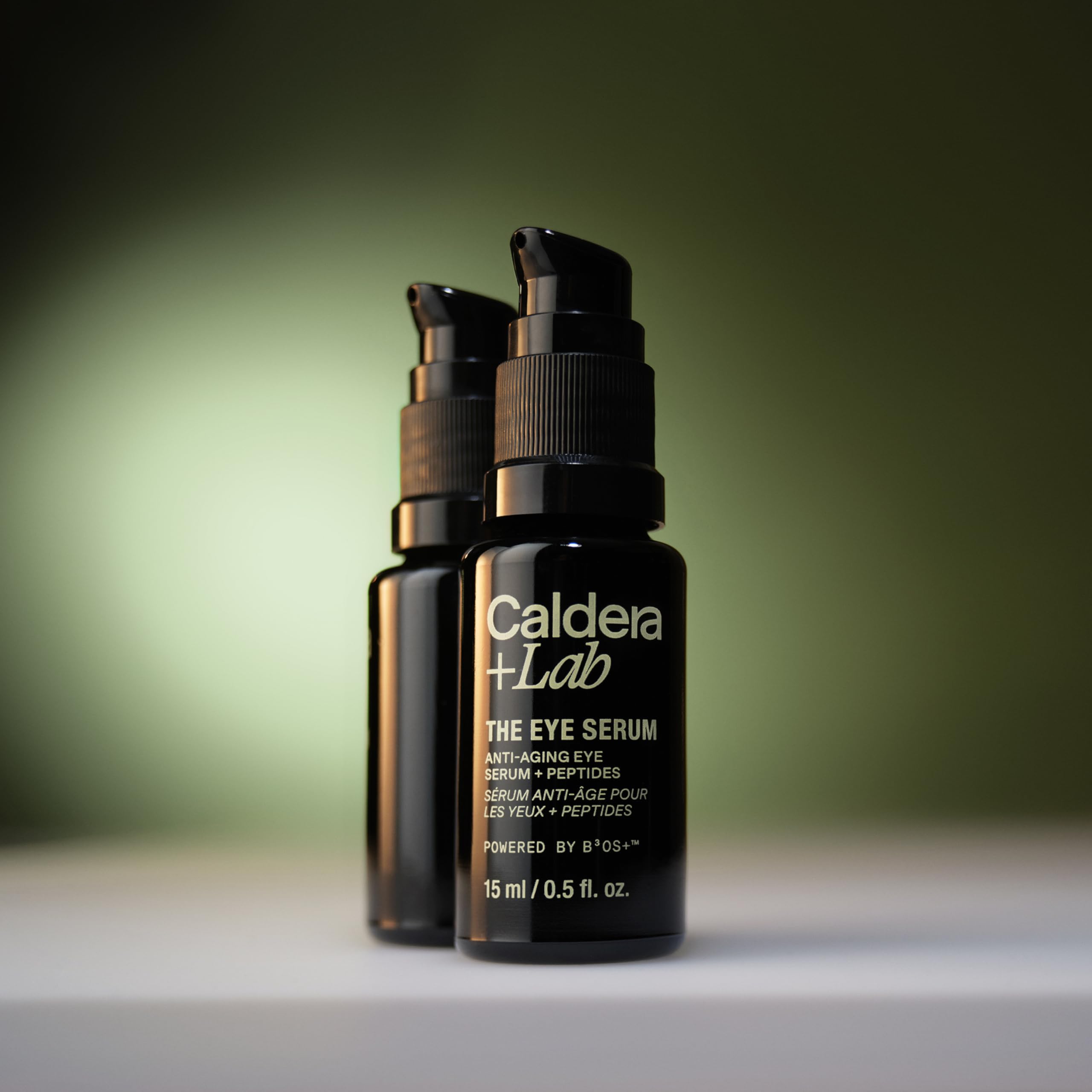 Caldera + Lab Eye Serum ingredients suggesting plant stem cells and peptides