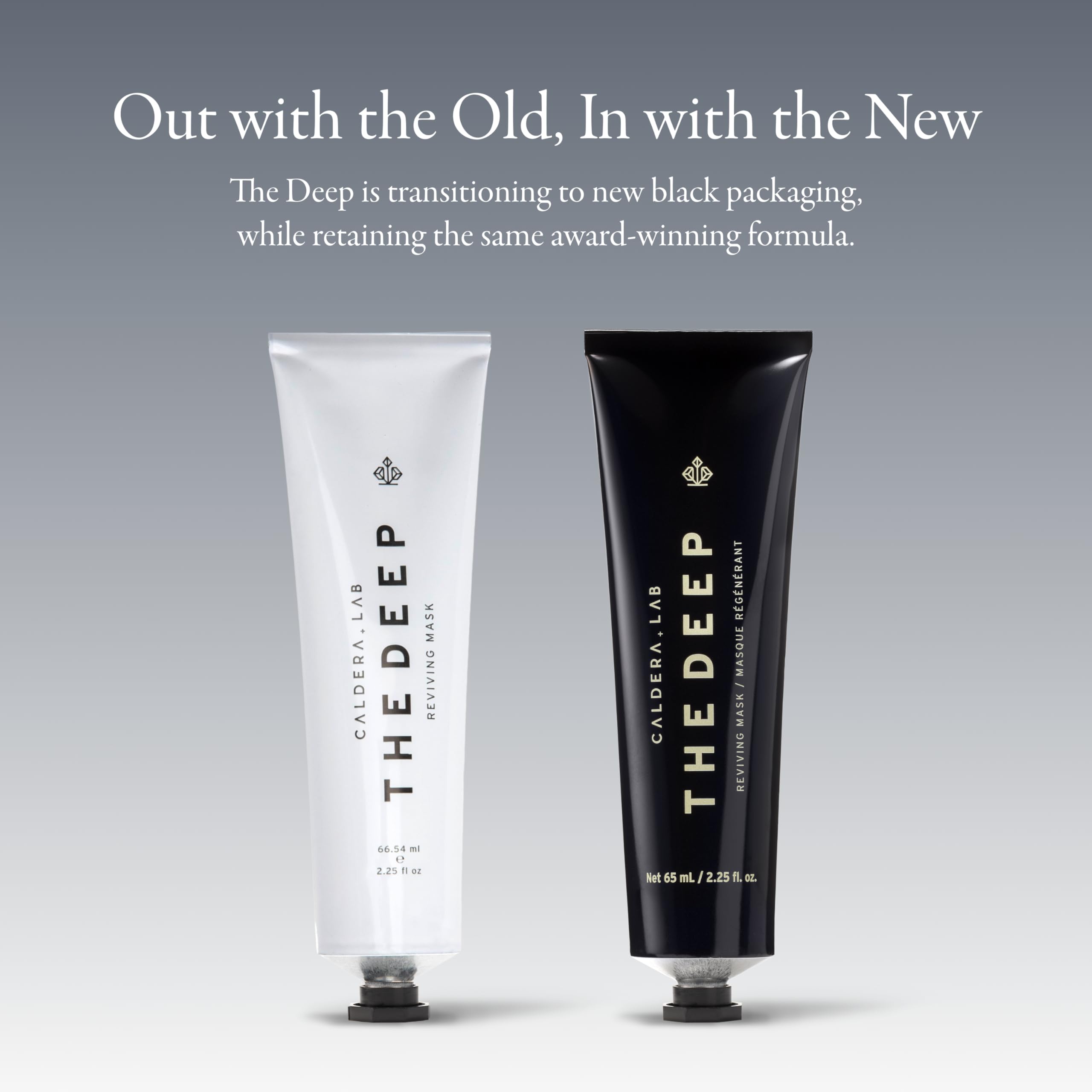 Caldera + Lab The Deep is being applied on the face for gentle exfoliation.