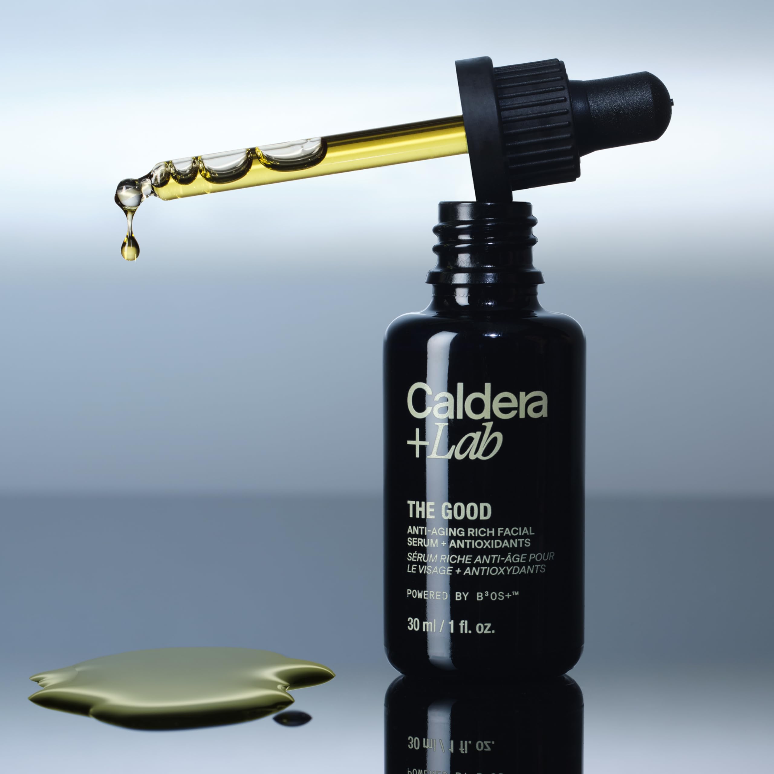 Caldera + Lab The Good applied in a morning skincare routine.
