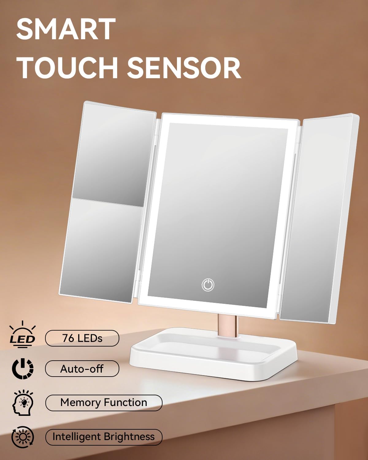 Calepop 1X/2X/3X magnification aids precise eye and brow grooming.