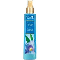 Calgon Morning Glory mist spray demonstrates easy fragrance application for on the go.