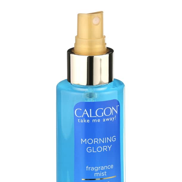 Calgon Morning Glory fragrance in use shows a refreshing spray for daily ritual.