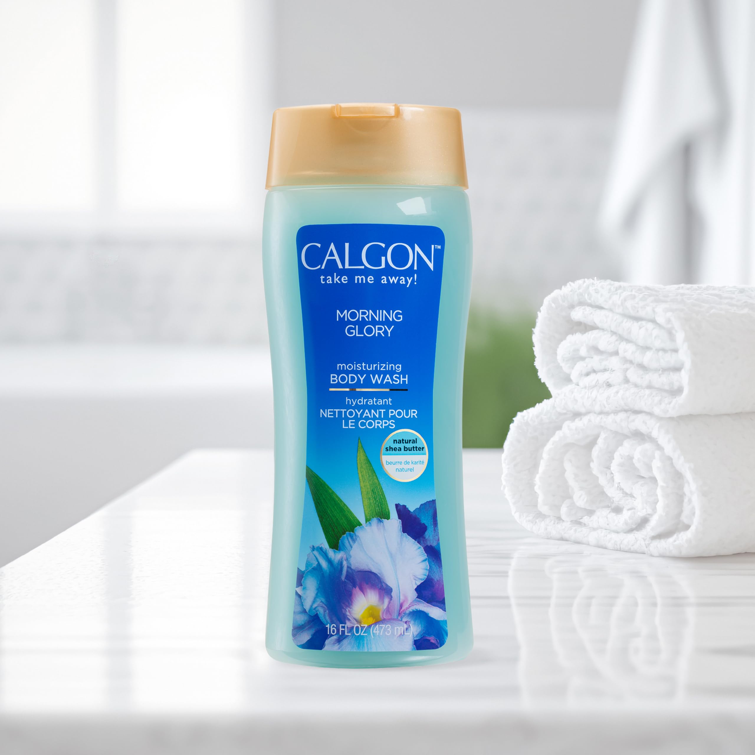 Calgon Morning Glory shea-butter-nourish — shea butter helps lock in moisture.