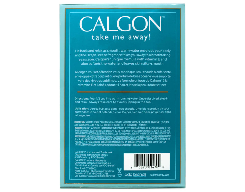 Calgon beads dissolve in warm water releasing Vitamin E and Aloe hydration.