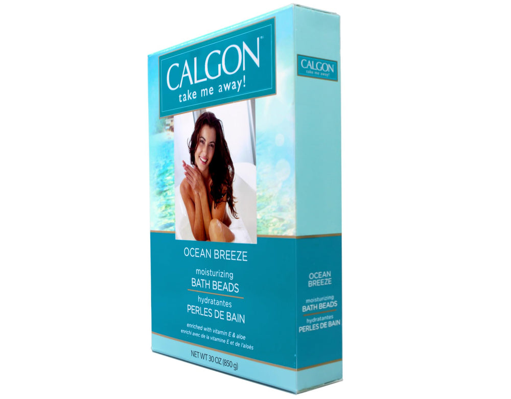 Ocean Breeze fragrance swirls as beads dissolve in the tub.