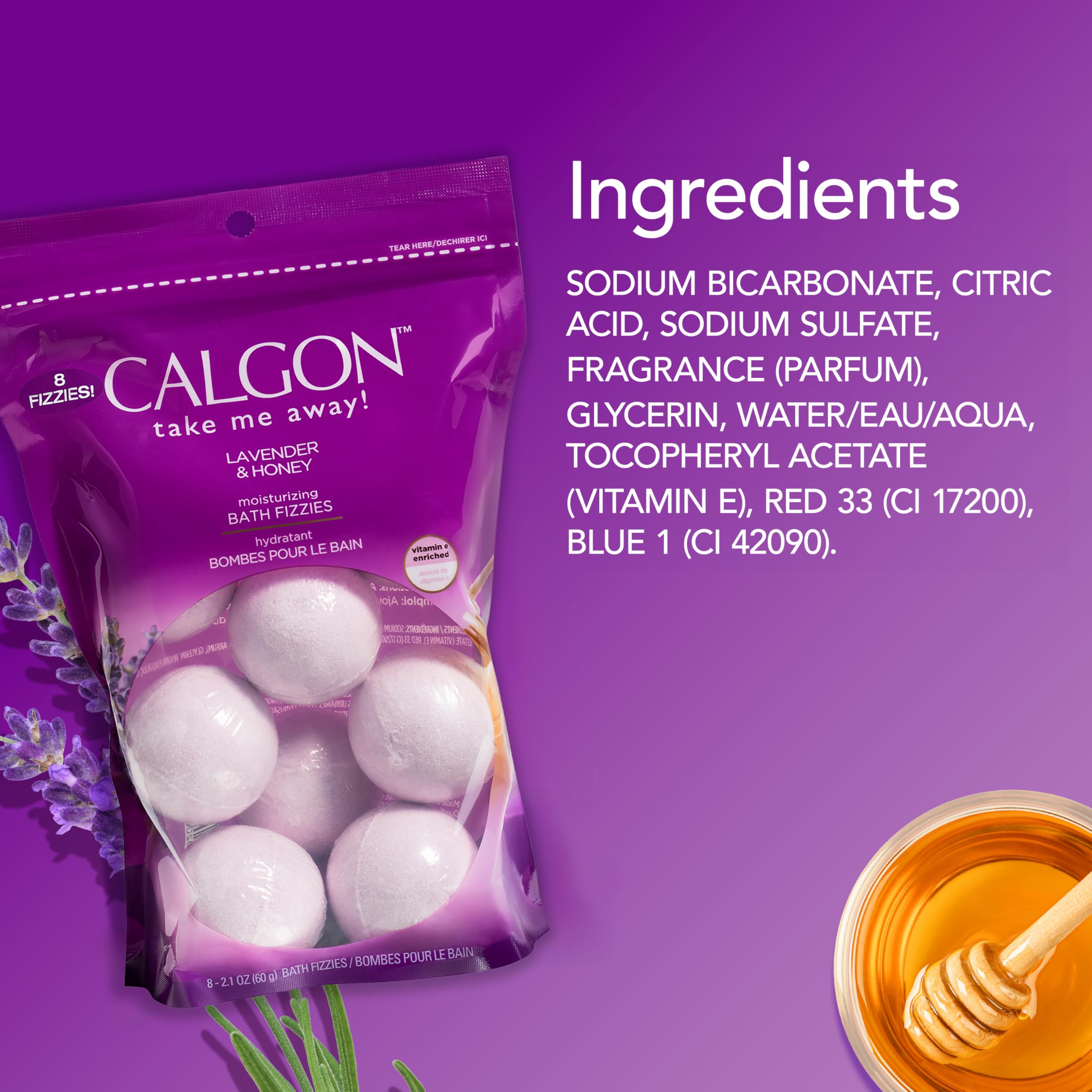 Calgon Lavanda y Miel: efervescentes para un ritual relajante.