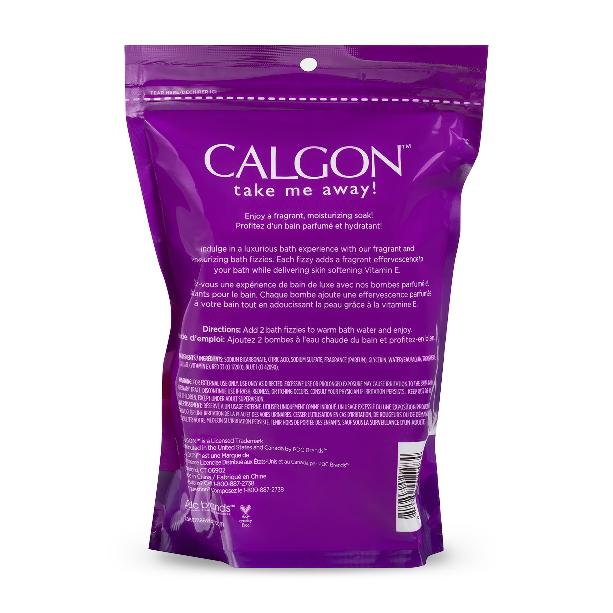 Calgon textura suave que hidrata ligeramente durante el baño.
