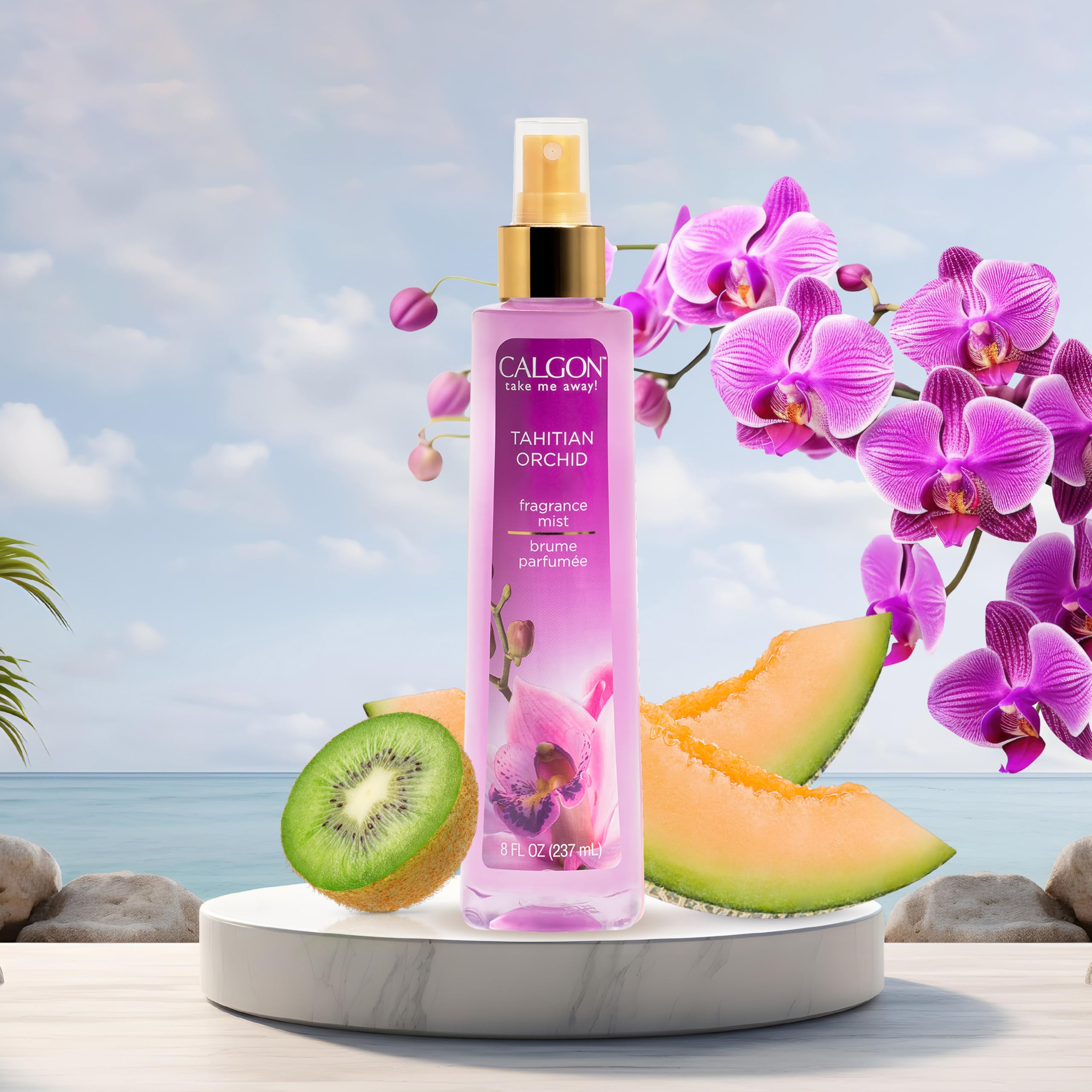 Calgon Tahitian Orchid-base-musk-note evokes sensual aura without overpowering.