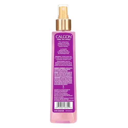 Calgon Tahitian Orchid mist-dispense captures a refreshing spritz for all-day revitalization.
