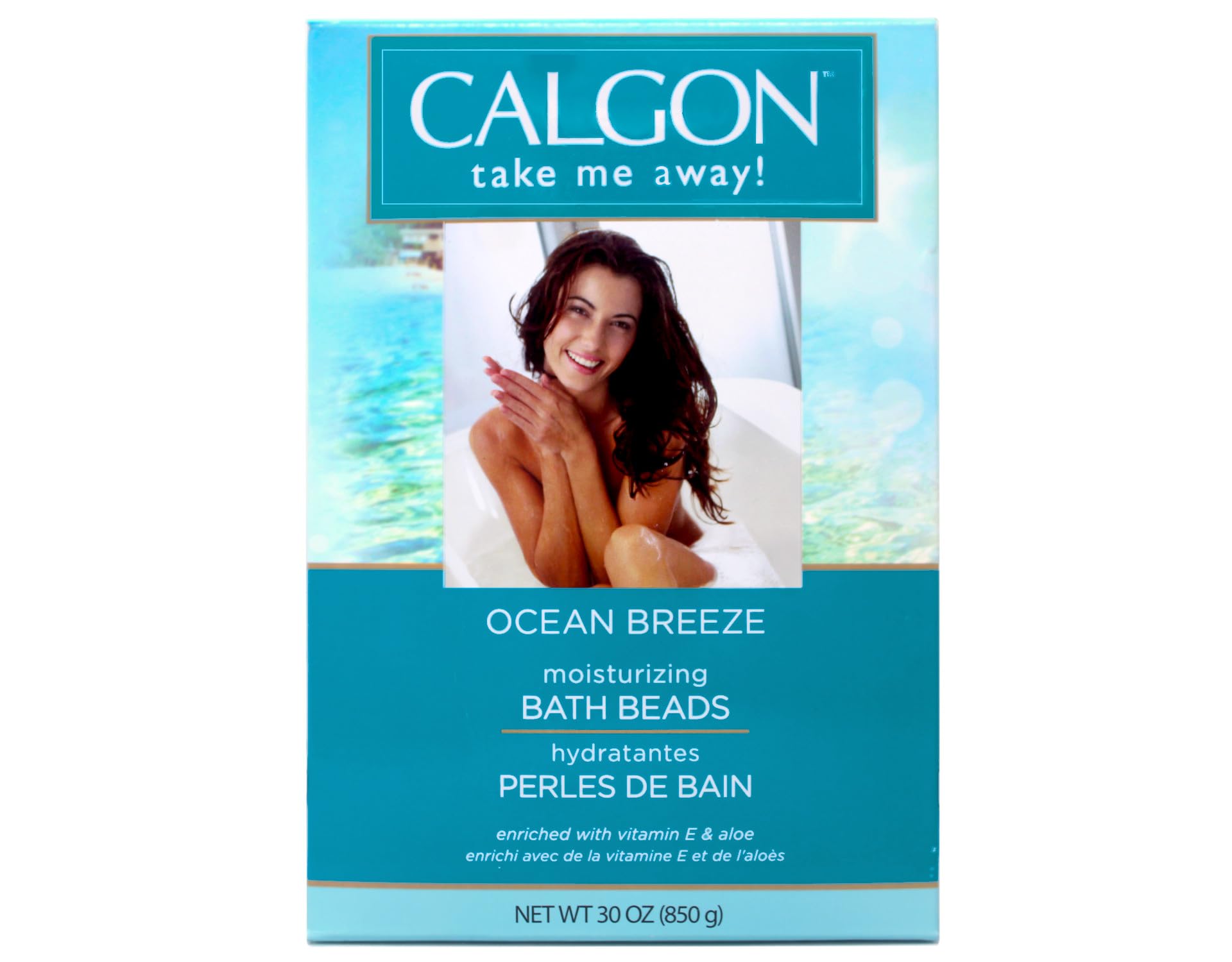 Ocean Breeze beads infused with Vitamin E and Aloe for skin hydration.