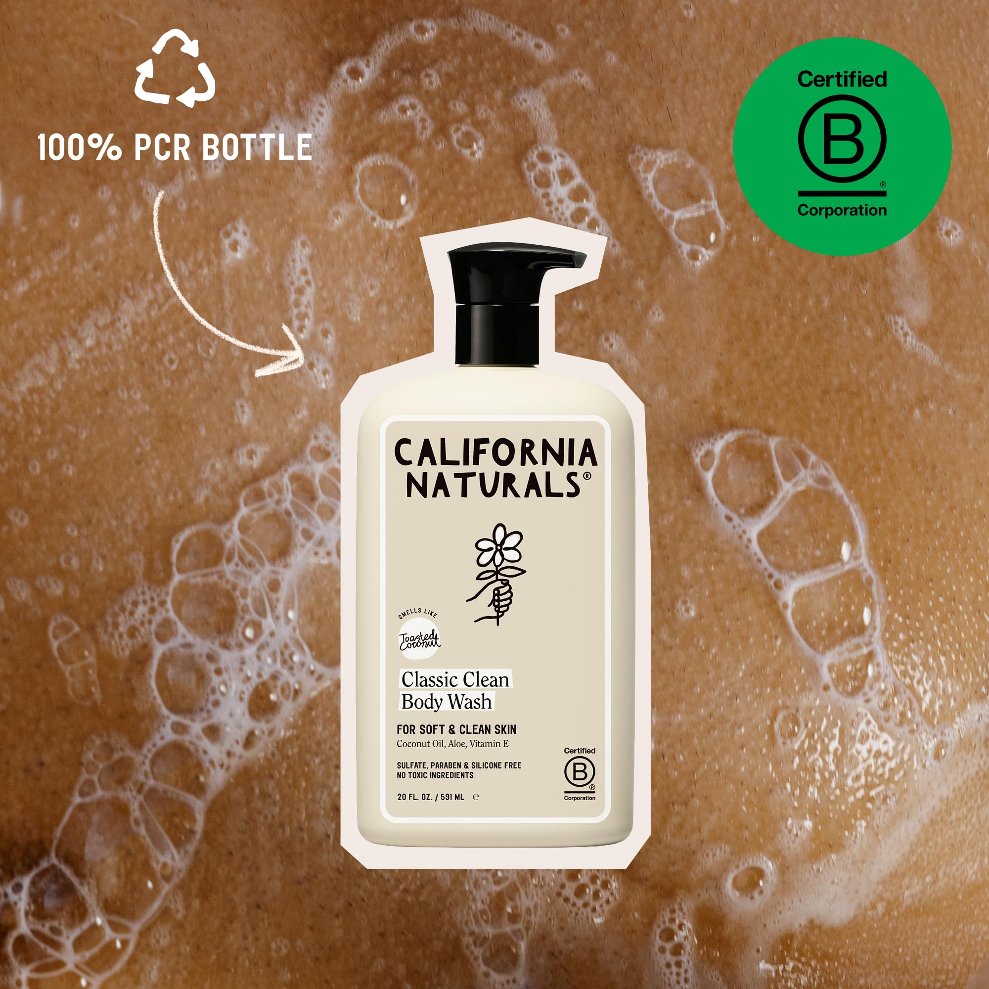 California Naturals Classic Clean shea butter panel signals nourishing moisturization.
