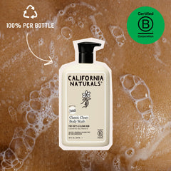 California Naturals Classic Clean shea butter panel signals nourishing moisturization.