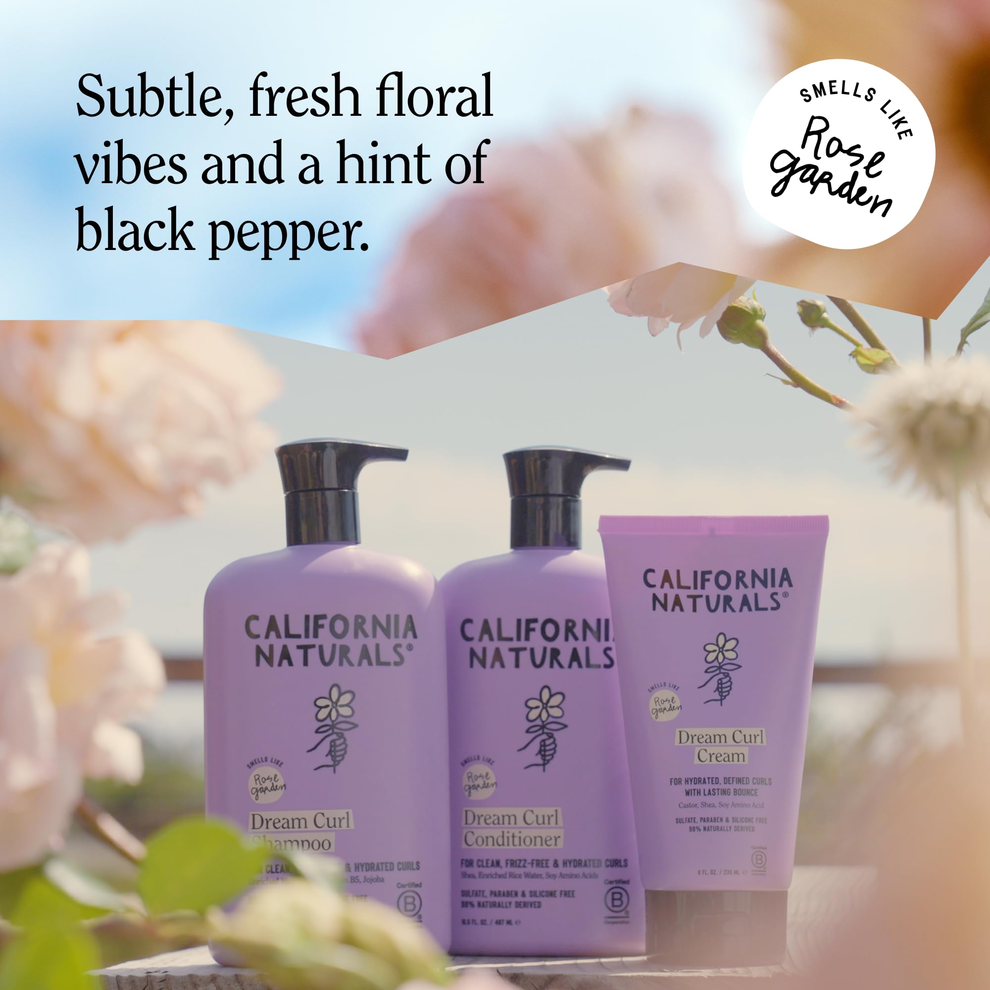 Rizos suaves tras aplicar la crema para rizos de California Naturals.