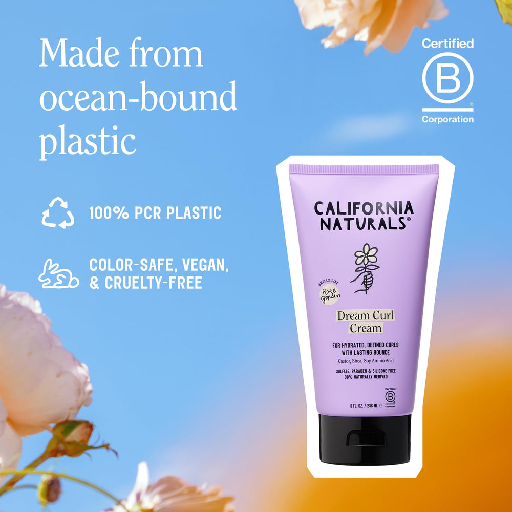 Etiqueta segura para color en envase de California Naturals para rizos.