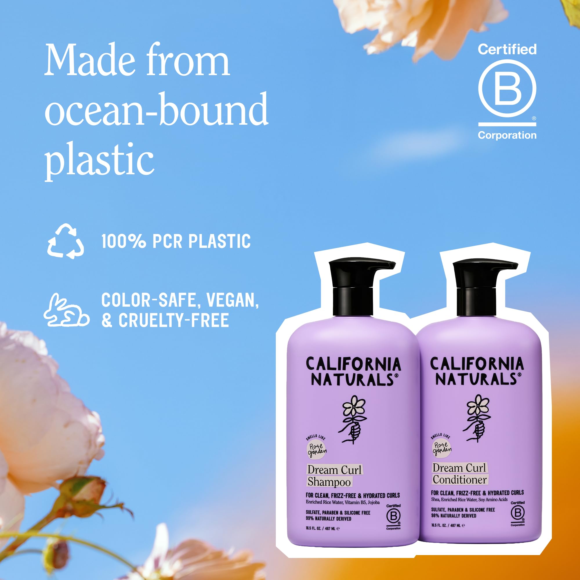 California Naturals Dream Curl Set packaging communicates vegan, cruelty-free ethics.