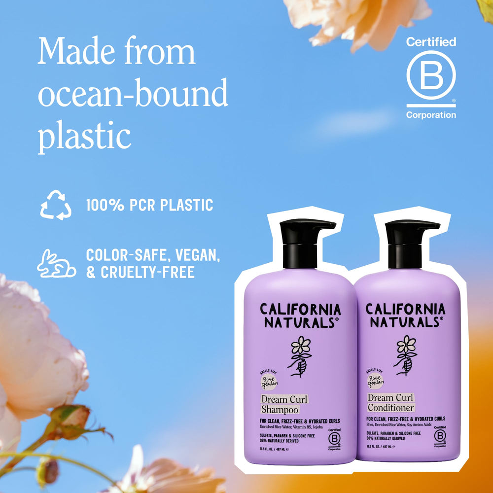California Naturals Dream Curl Set packaging communicates vegan, cruelty-free ethics.