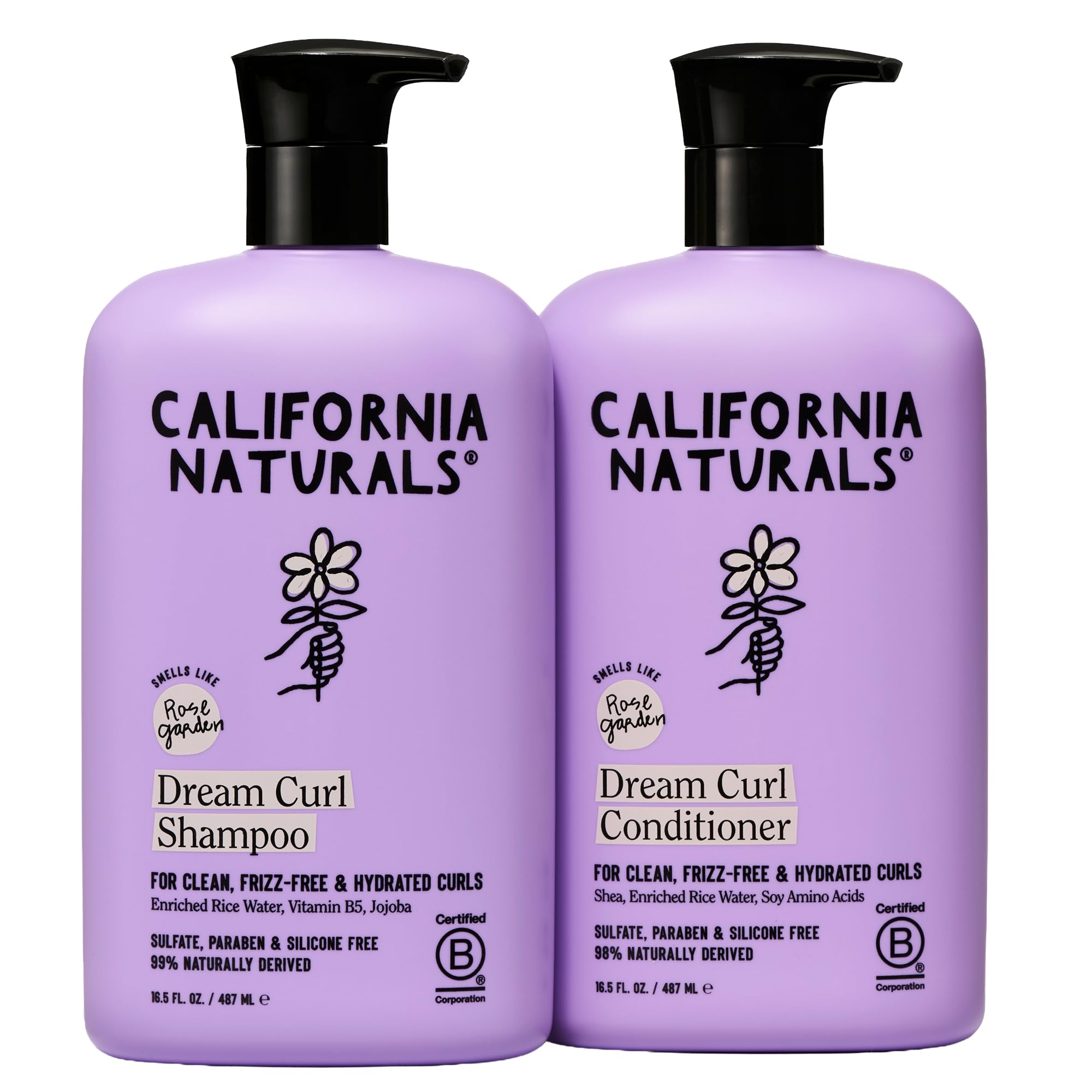 California Naturals Dream Curl Shampoo bottle demonstrates a hydrating cleanse for curly hair.