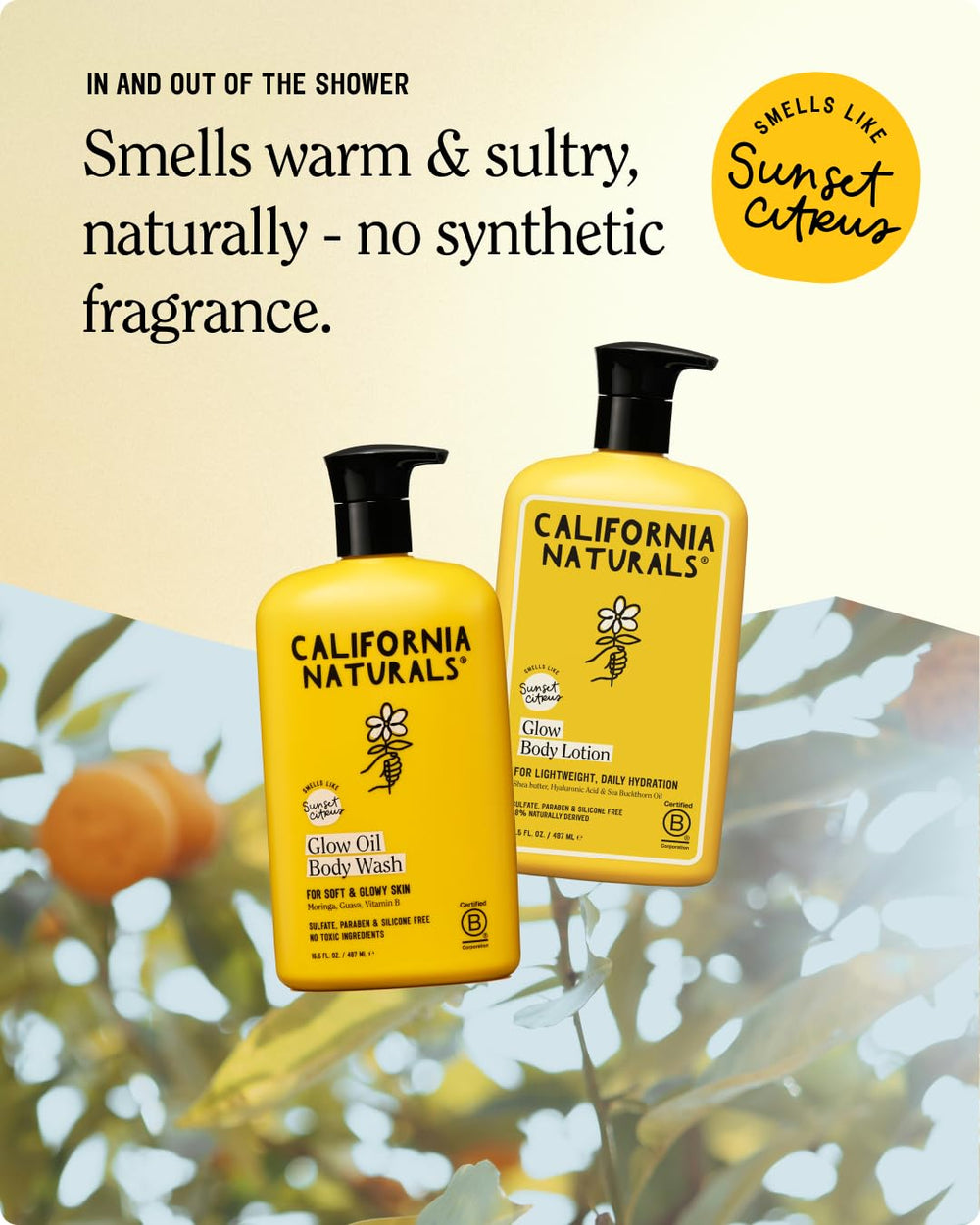 California Naturals Glow certificado vegan y libre de crueldad