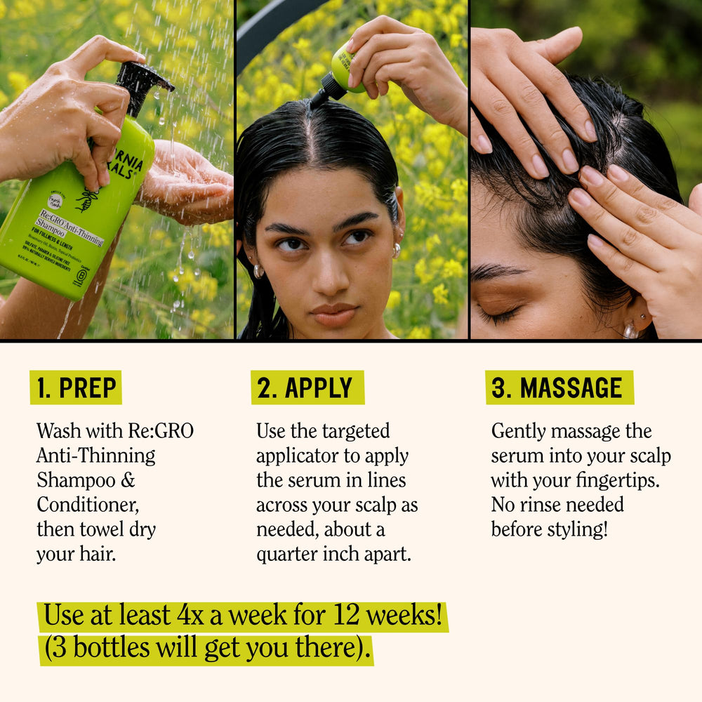 Cooling finish of Re:GRO serum dries without residue.