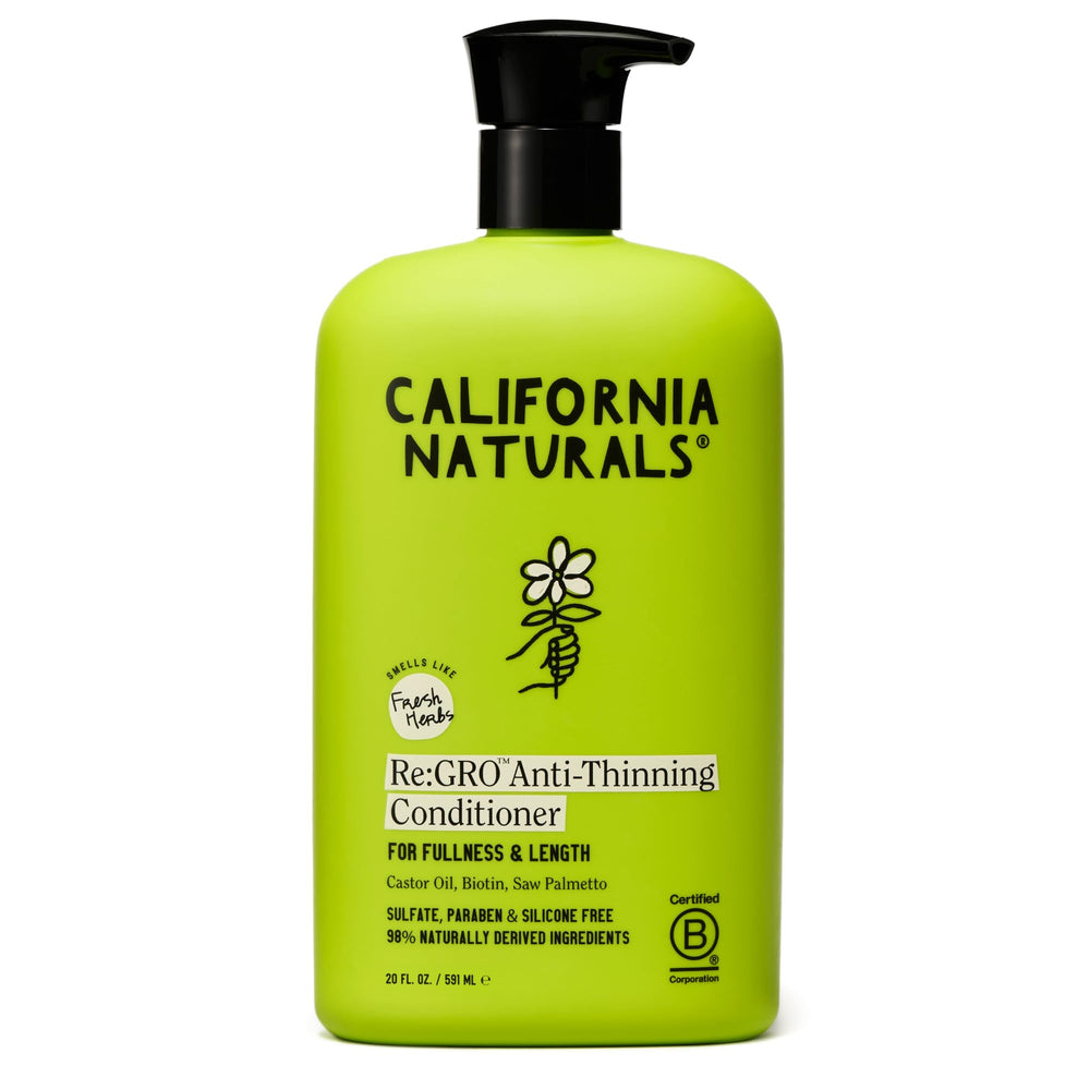California Naturals Re:GRO acondicionador botella frontal cabello más nutrido y suave