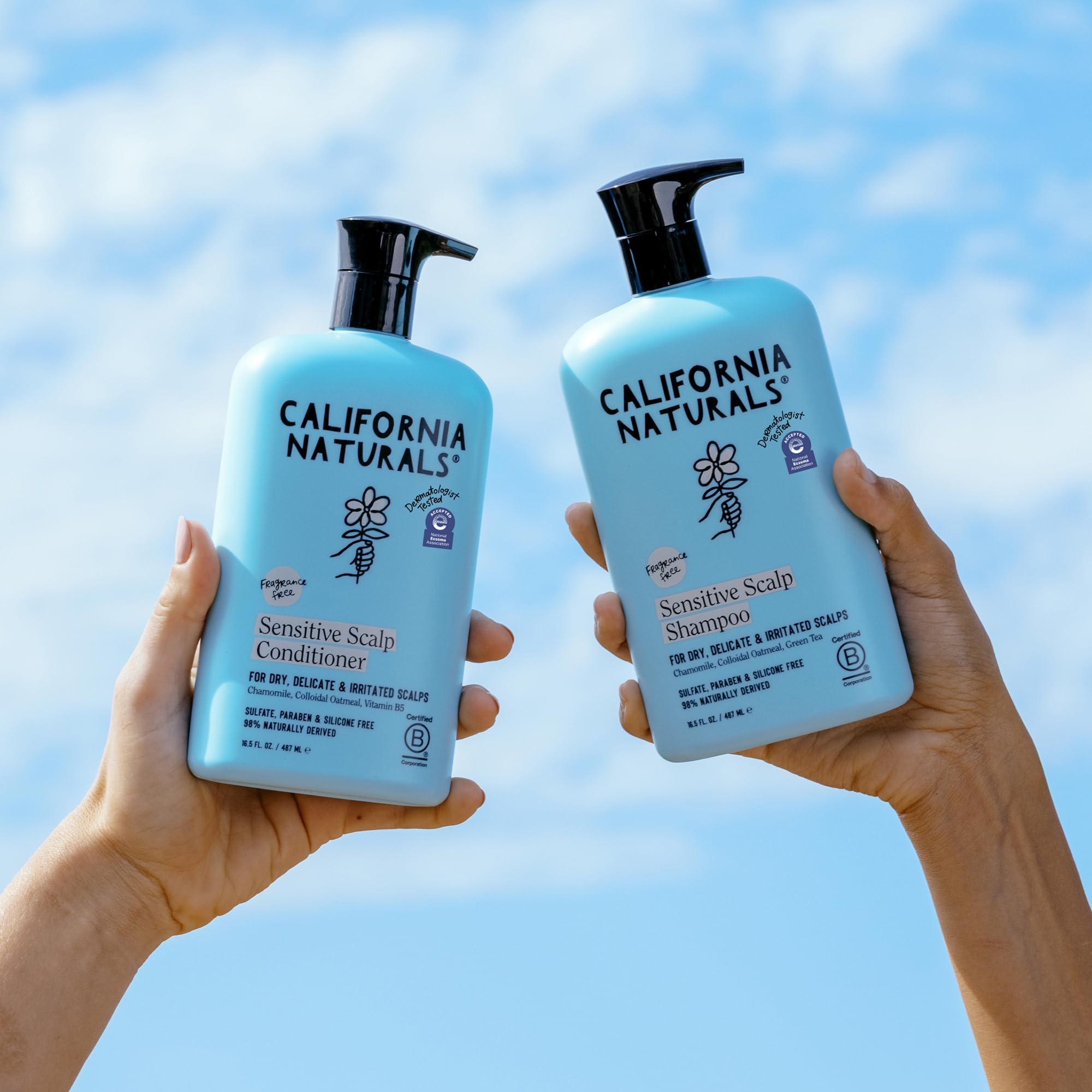 California Naturals sin sulfatos y parabenos, fórmula limpia para uso diario.