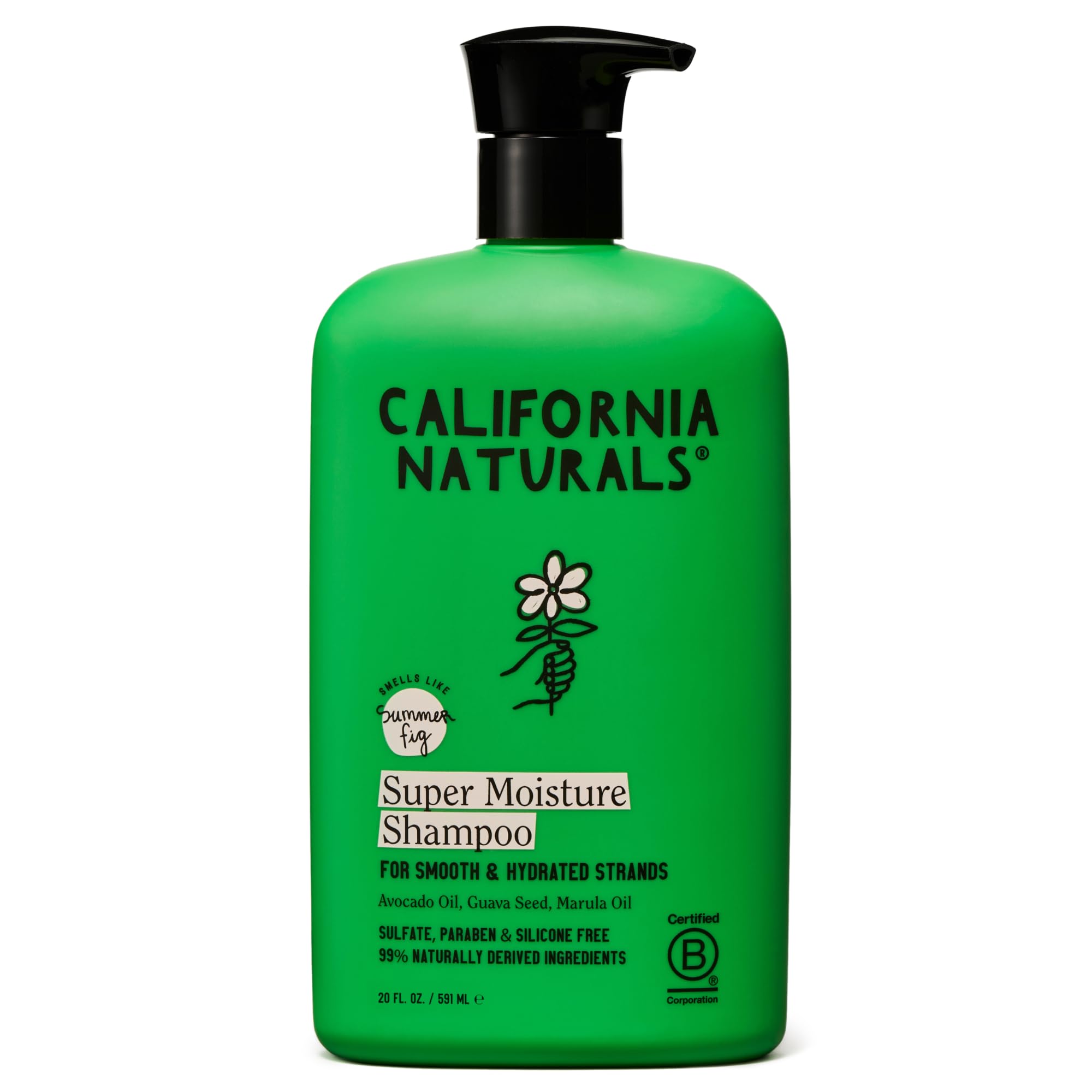 California Naturals Super Moisture Shampoo: botella lista para hidratación diaria del cabello.