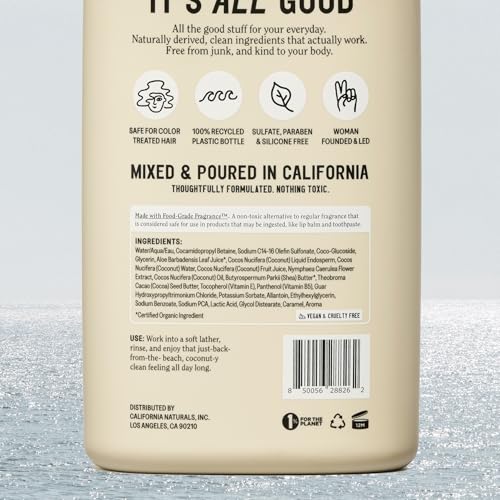 Textura ligera de California Naturals que se transforma en espuma para limpieza agradable