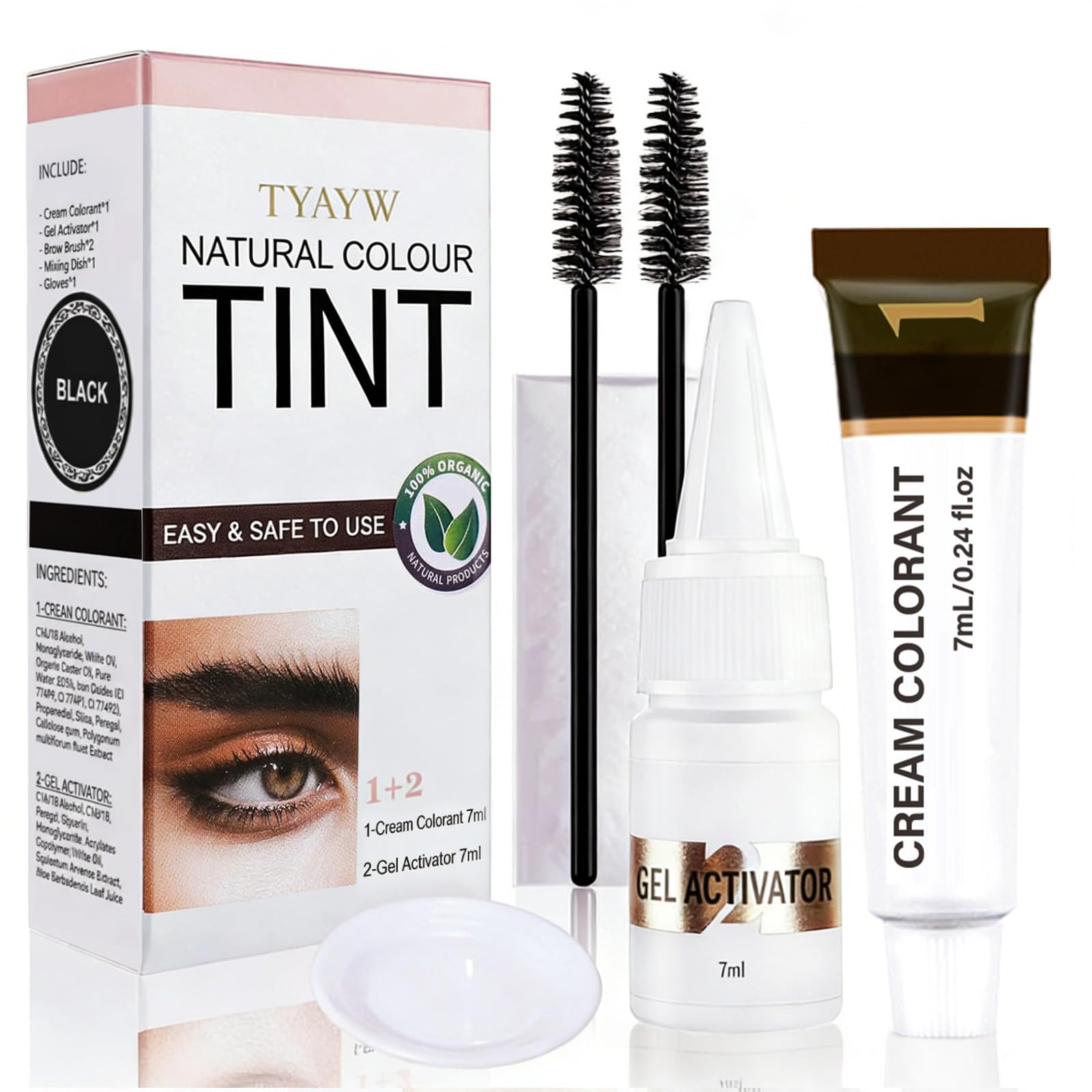 Callmynm Lash Color Kit bottle close-up for instant brow and lash color.
