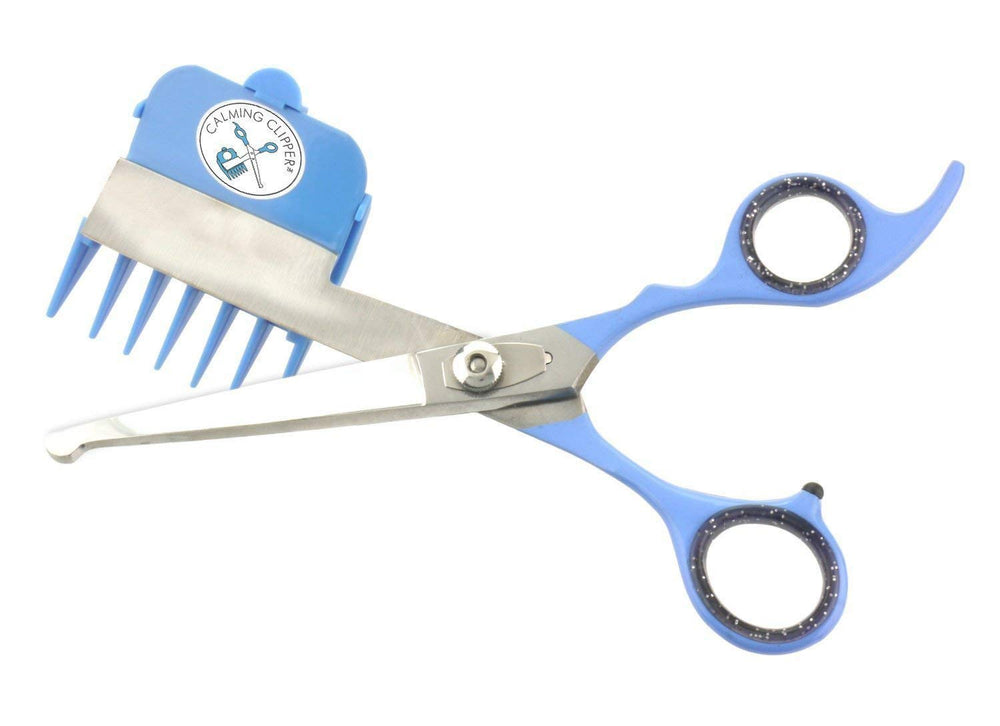 Calming Clipper soft gel finger inserts provide secure, comfortable grip for trimming.