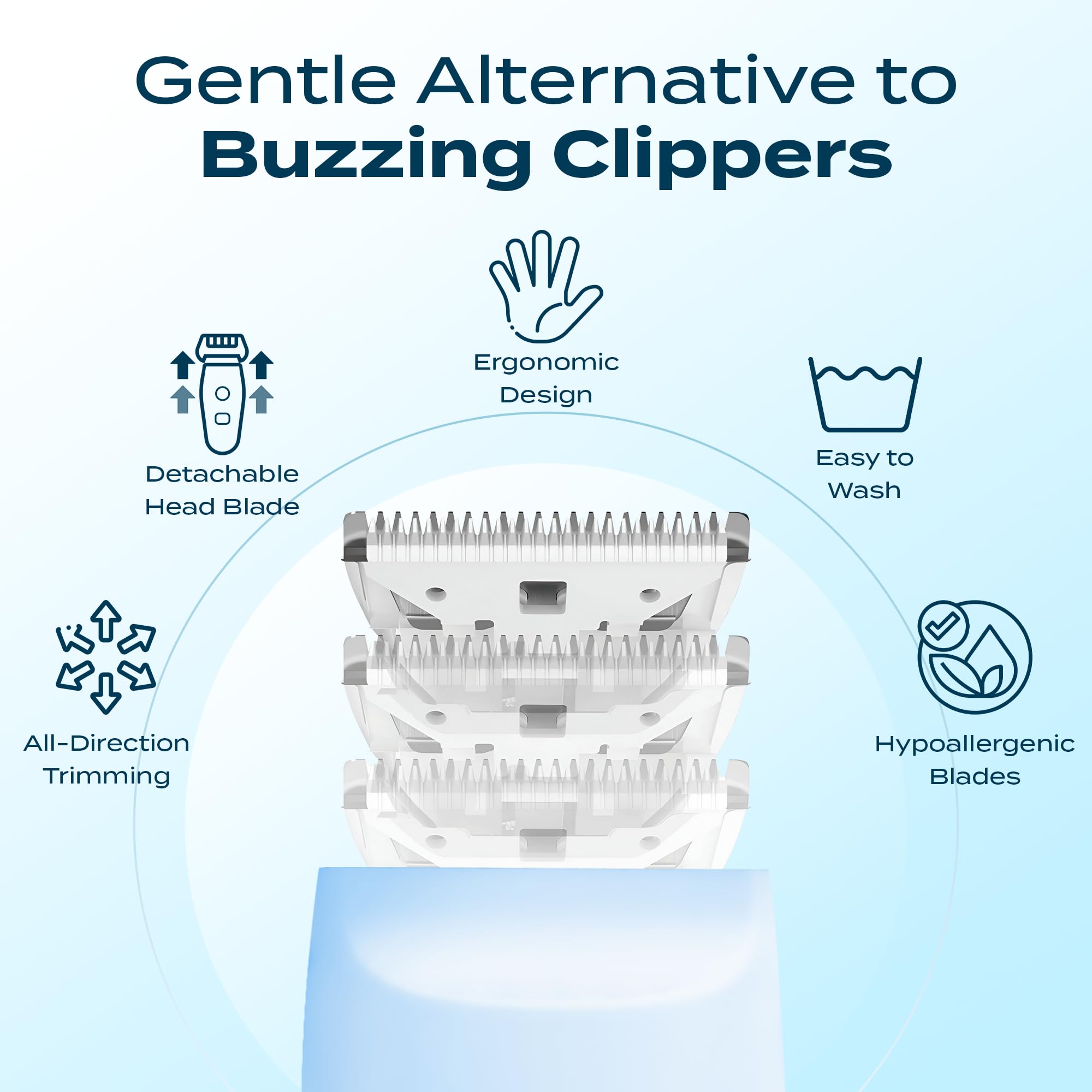 CALMING CLIPPER Step-Up compact design fits small hands during routines