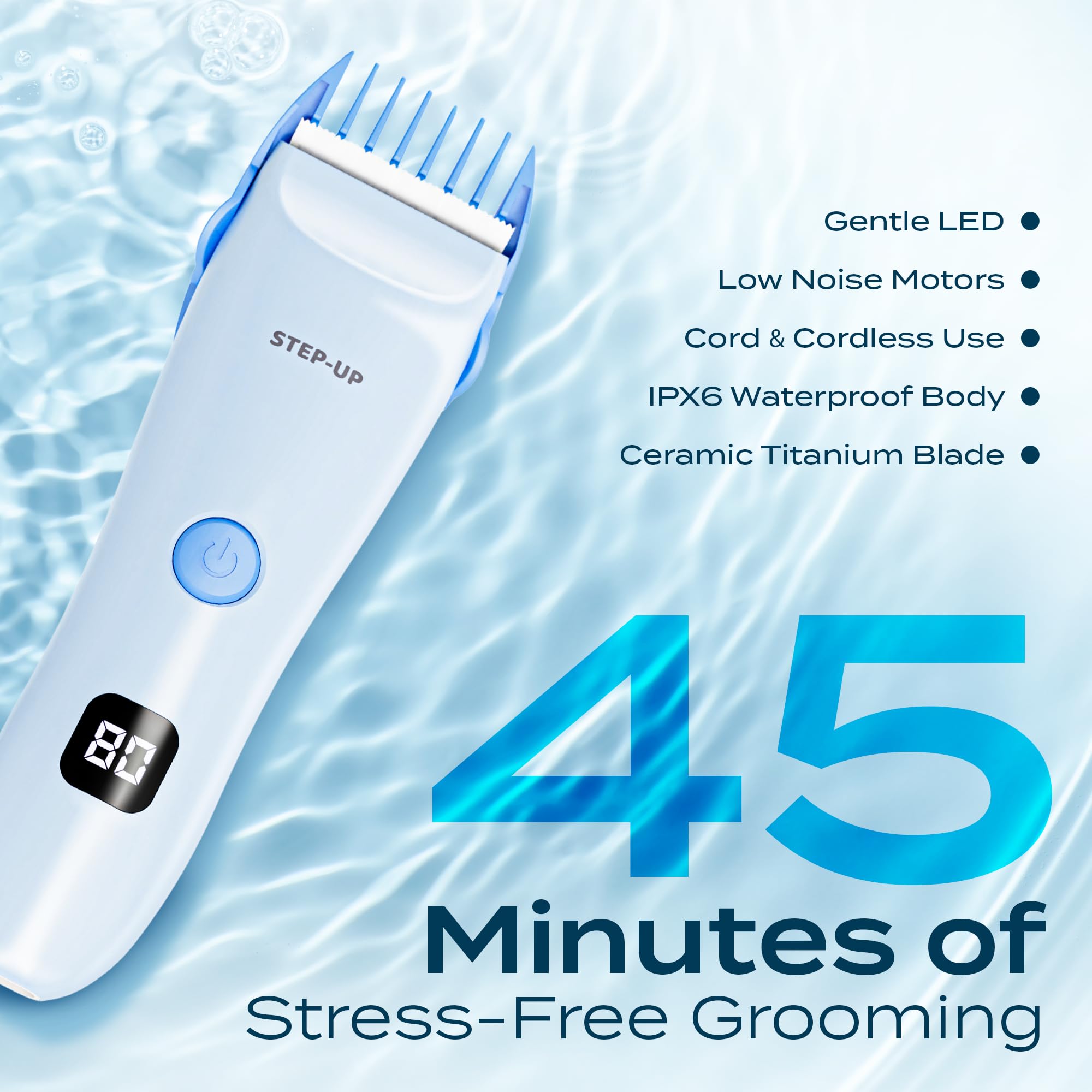 CALMING CLIPPER Step-Up multiple speeds and attachments for personalized trims