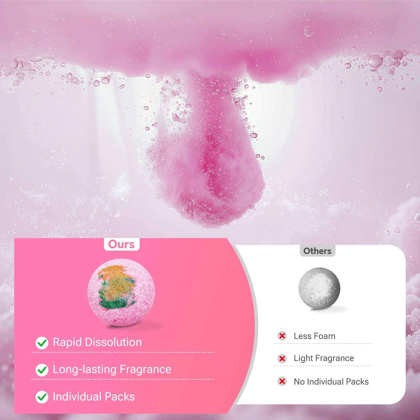 CalmNFiz 2-inch bath bomb delivers fizzy color and fragrance