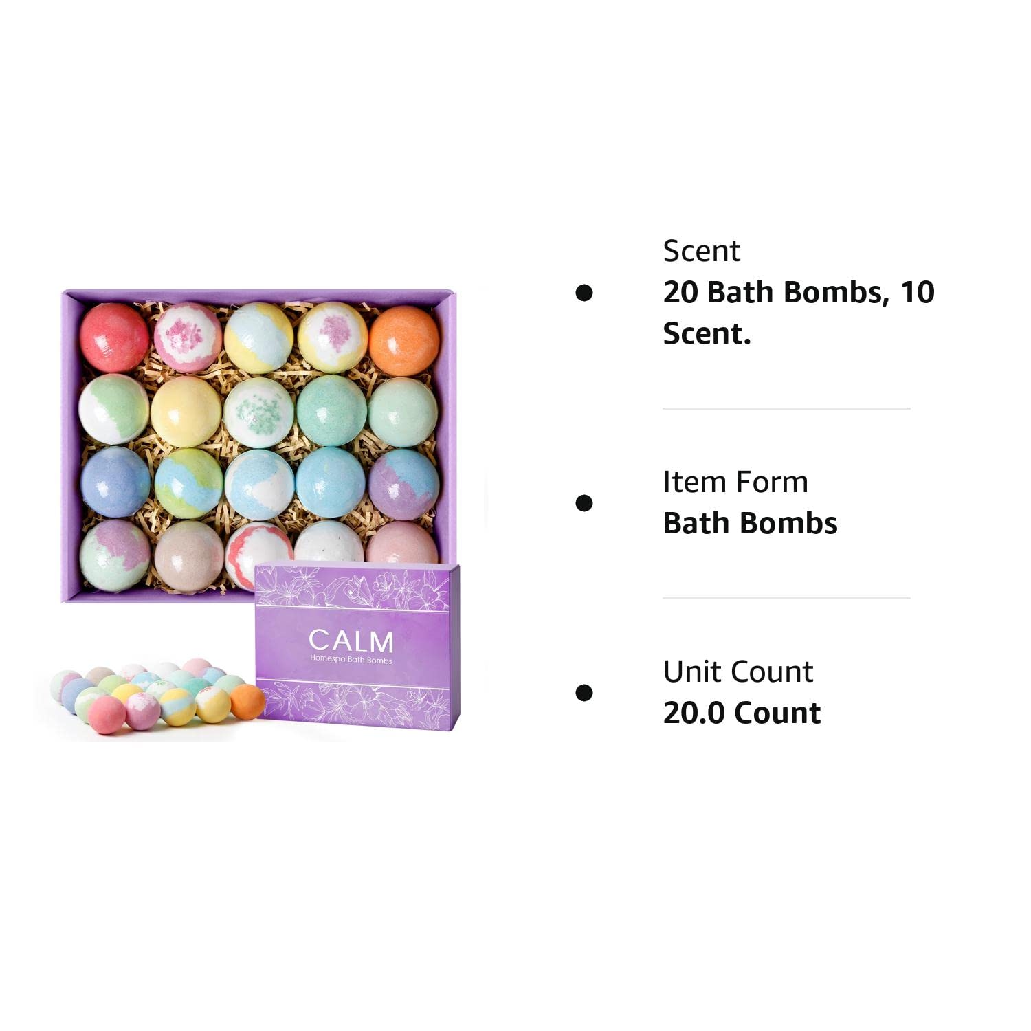 CalmNFiz bombas de baño fragancias variadas para días diferentes