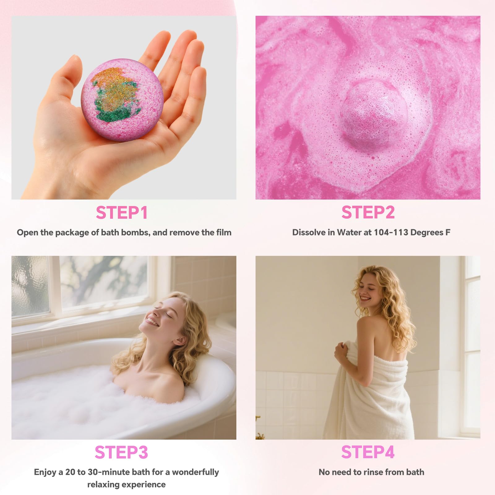 CalmNFiz vibrant colors release as it fizzes, creating a relaxing bath