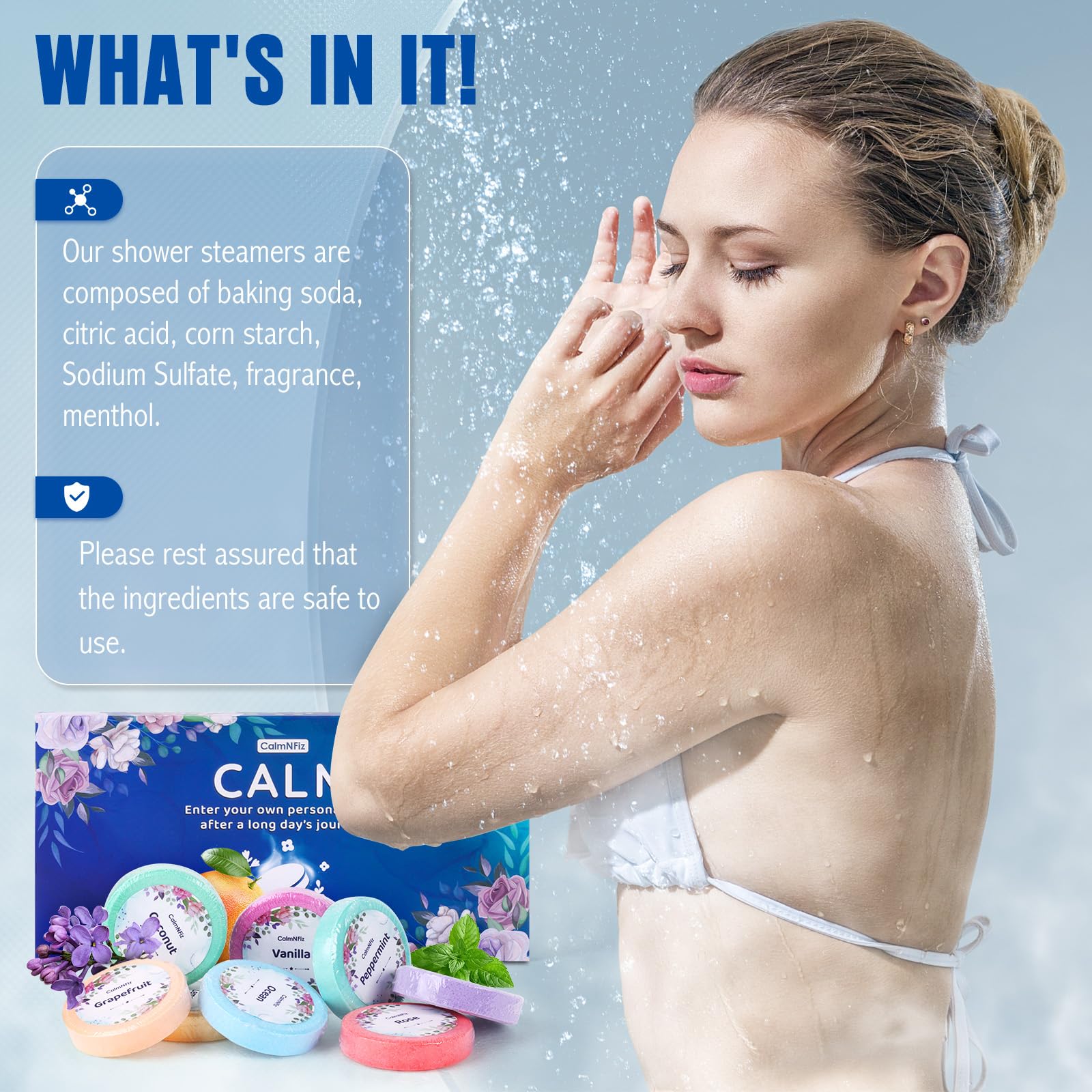 CalmNFiz Sea shower steamer pack for a spa-like moment at home