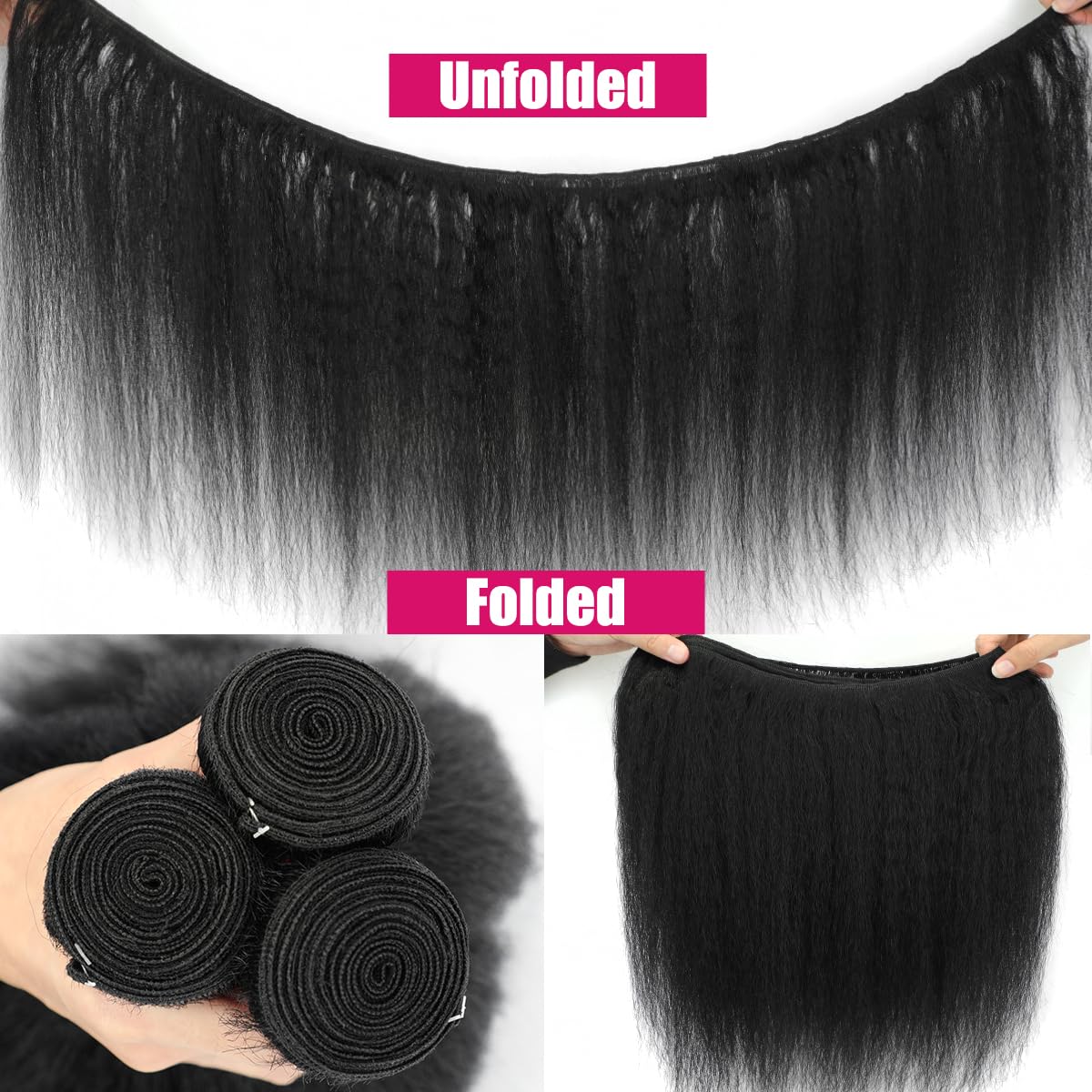 CALNESHIA kinky straight lengths from 12 to 24 inches for customization.