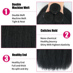CALNESHIA Yaki straight bundles with double machine weft for durable wear.